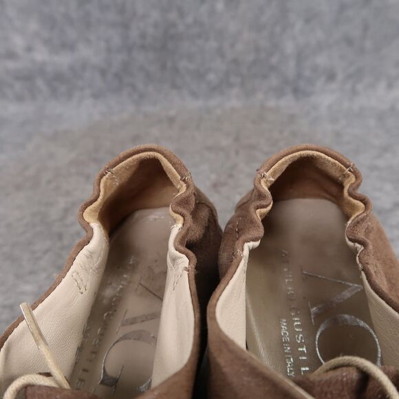 AGL Shoes Womens 38 Booties Fashion Wedge Desert Chukka Leather Lace Up Brown - Picture 15 of 15